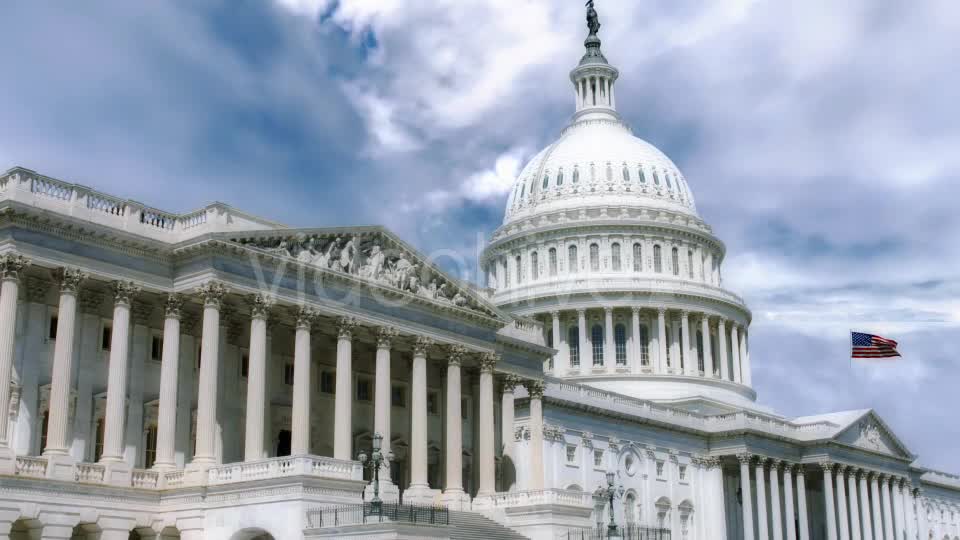 National Capitol Building With Us Flag Videohive 19467843 Motion Graphics Image 1