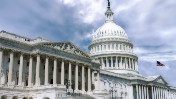 National Capitol Building With Us Flag - Videohive Download 19467843