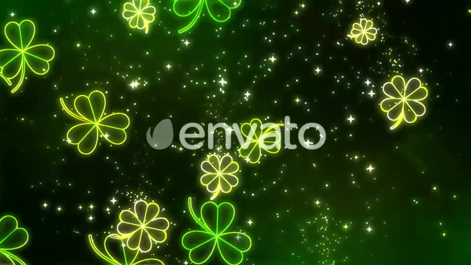 Neon Clover Leaves Falling Background Videohive 21587737 Motion Graphics Image 2