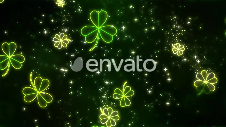 Neon Clover Leaves Falling Background Videohive 21587737 Motion Graphics Image 3