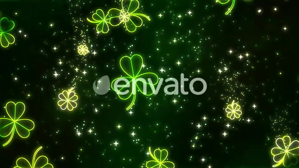 Neon Clover Leaves Falling Background Videohive 21587737 Motion Graphics Image 4