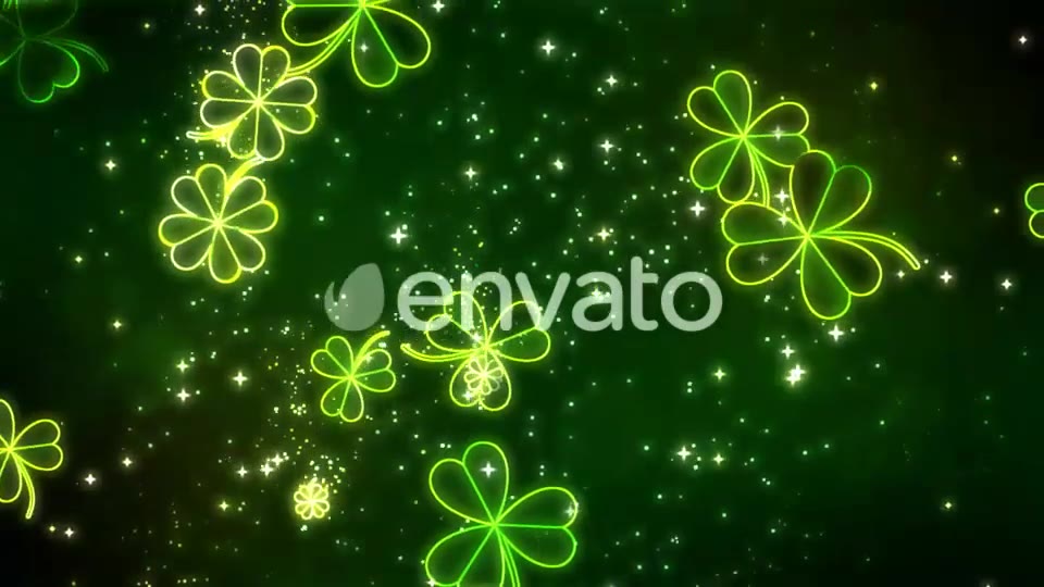 Neon Clover Leaves Falling Background Videohive 21587737 Motion Graphics Image 6