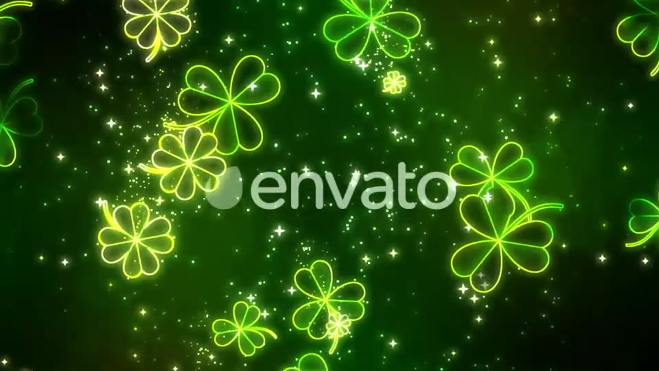 Neon Clover Leaves Falling Background Videohive 21587737 Motion Graphics Image 7