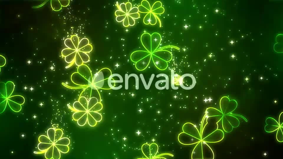Neon Clover Leaves Falling Background Videohive 21587737 Motion Graphics Image 8