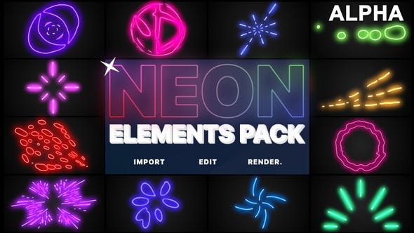 Neon Elements | Motion Graphics Pack - Videohive Download 24570563