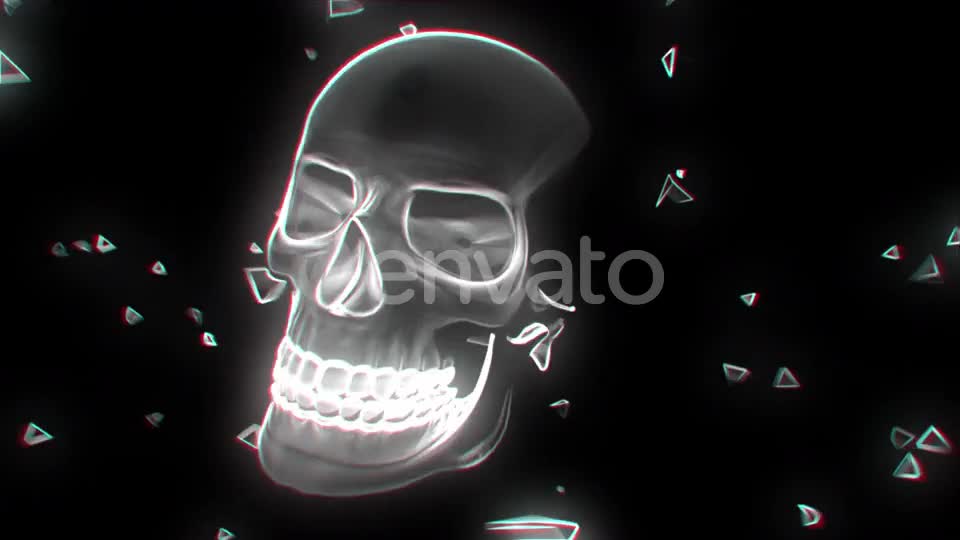 Neon Glowing Skull 02 4K Videohive 24448477 Motion Graphics Image 1