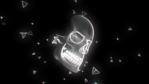 Neon Glowing Skull 02 4K - Download 24448477 Videohive