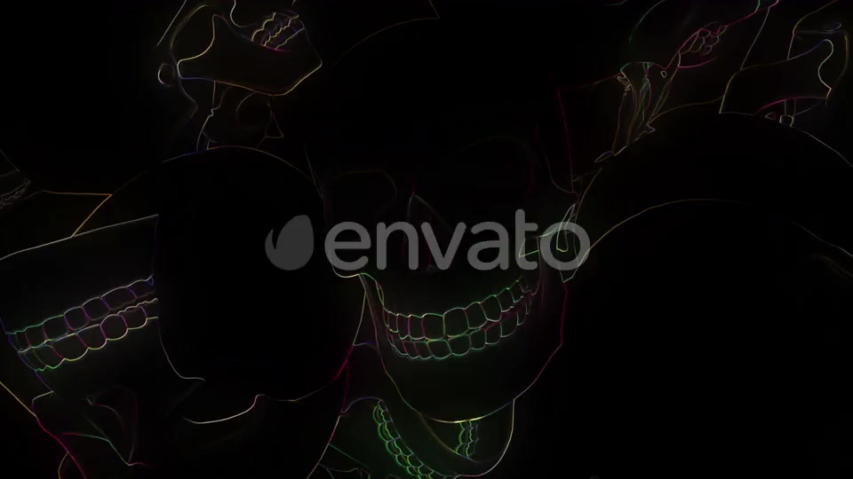 Neon Glowing Skull 4k Videohive 24431071 Motion Graphics Image 4