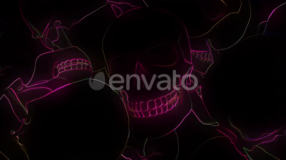 Neon Glowing Skull 4k Videohive 24431071 Motion Graphics Image 5