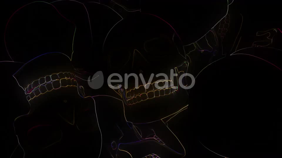 Neon Glowing Skull 4k Videohive 24431071 Motion Graphics Image 7