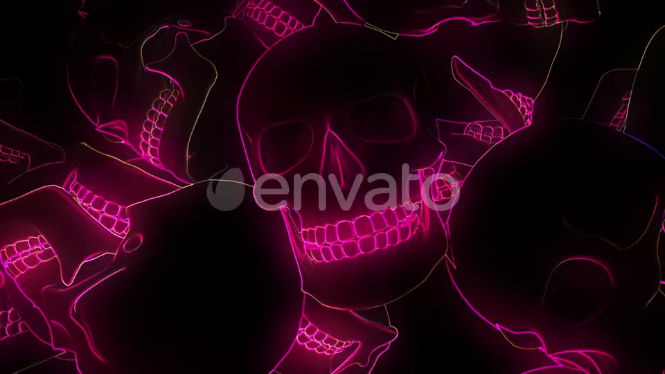Neon Glowing Skull 4k Videohive 24431071 Motion Graphics Image 8