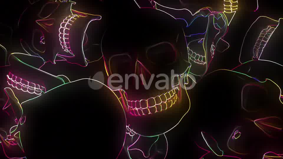 Neon Glowing Skull Hd 01 Videohive 24725901 Motion Graphics Image 10