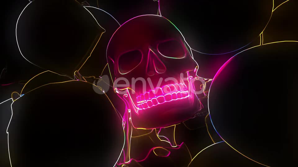 Neon Glowing Skull Hd 01 Videohive 24725901 Motion Graphics Image 2