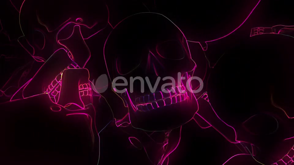 Neon Glowing Skull Hd 01 Videohive 24725901 Motion Graphics Image 3