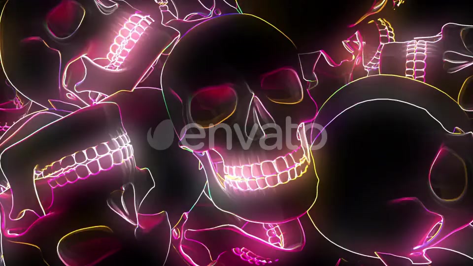 Neon Glowing Skull Hd 01 Videohive 24725901 Motion Graphics Image 4