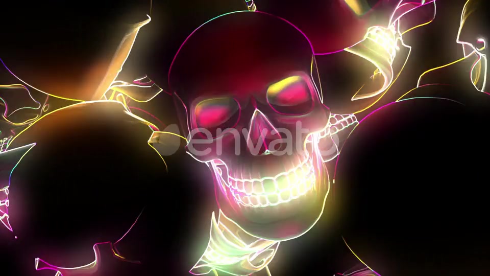 Neon Glowing Skull Hd 01 Videohive 24725901 Motion Graphics Image 5