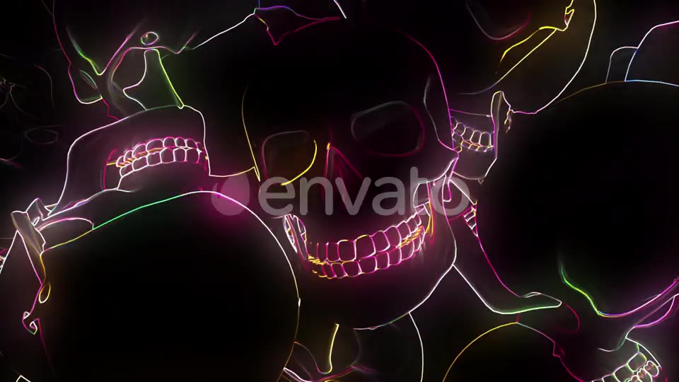 Neon Glowing Skull Hd 01 Videohive 24725901 Motion Graphics Image 6