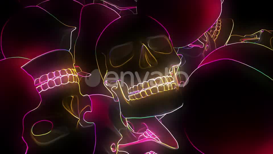 Neon Glowing Skull Hd 01 Videohive 24725901 Motion Graphics Image 8
