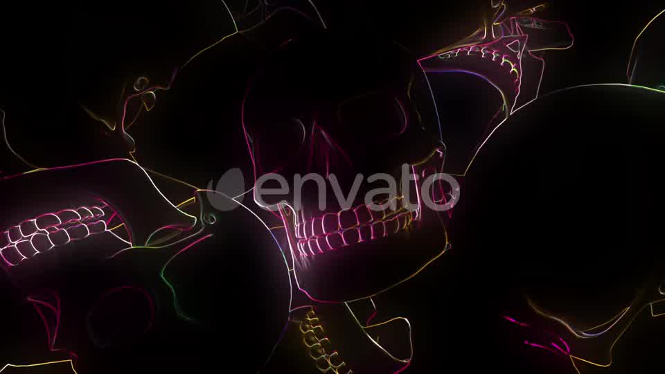 Neon Glowing Skull Hd 01 Videohive 24725901 Motion Graphics Image 9