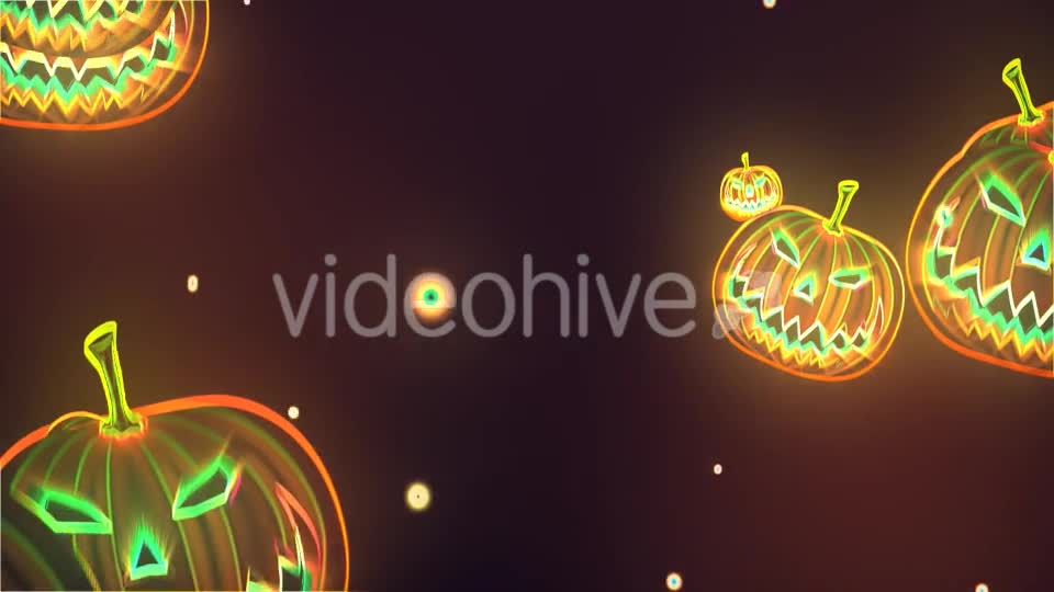 Neon Halloween Pumpkin Background Videohive 20742149 Motion Graphics Image 1