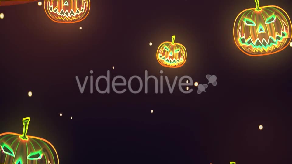 Neon Halloween Pumpkin Background Videohive 20742149 Motion Graphics Image 2