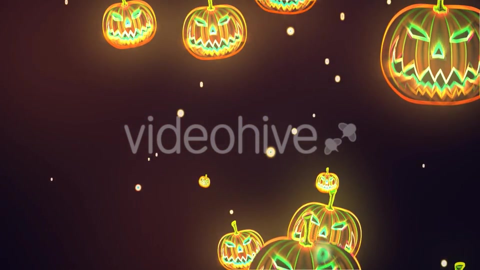 Neon Halloween Pumpkin Background Videohive 20742149 Motion Graphics Image 5