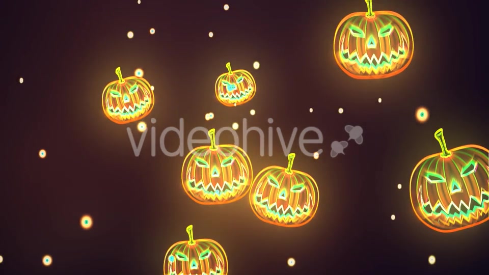 Neon Halloween Pumpkin Background Videohive 20742149 Motion Graphics Image 6