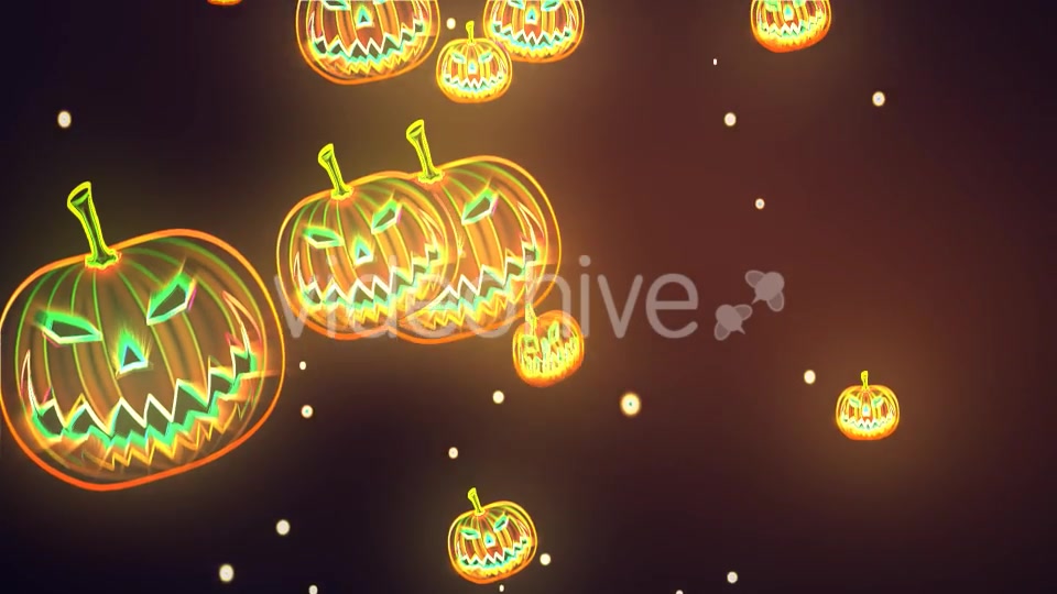 Neon Halloween Pumpkin Background Videohive 20742149 Motion Graphics Image 7