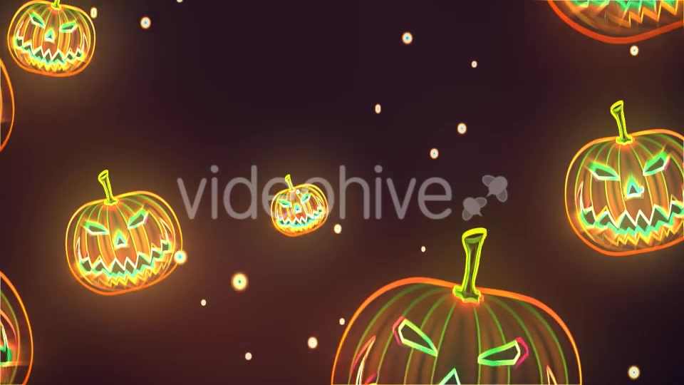 Neon Halloween Pumpkin Background Videohive 20742149 Motion Graphics Image 9