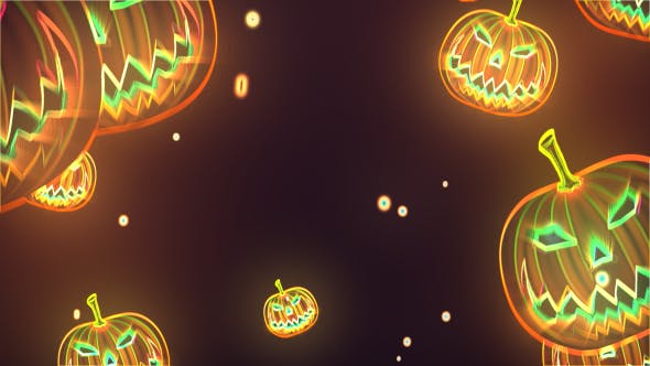 Neon Halloween Pumpkin Background - 20742149 Download Videohive