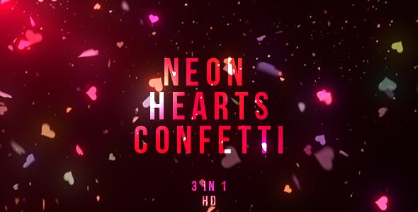 Neon Heart Confetti - Download 20890564 Videohive