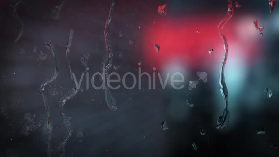 Neon Sign of the Motel Behind the Wet Glass with Drops Videohive 20014336 Motion Graphics Image 1