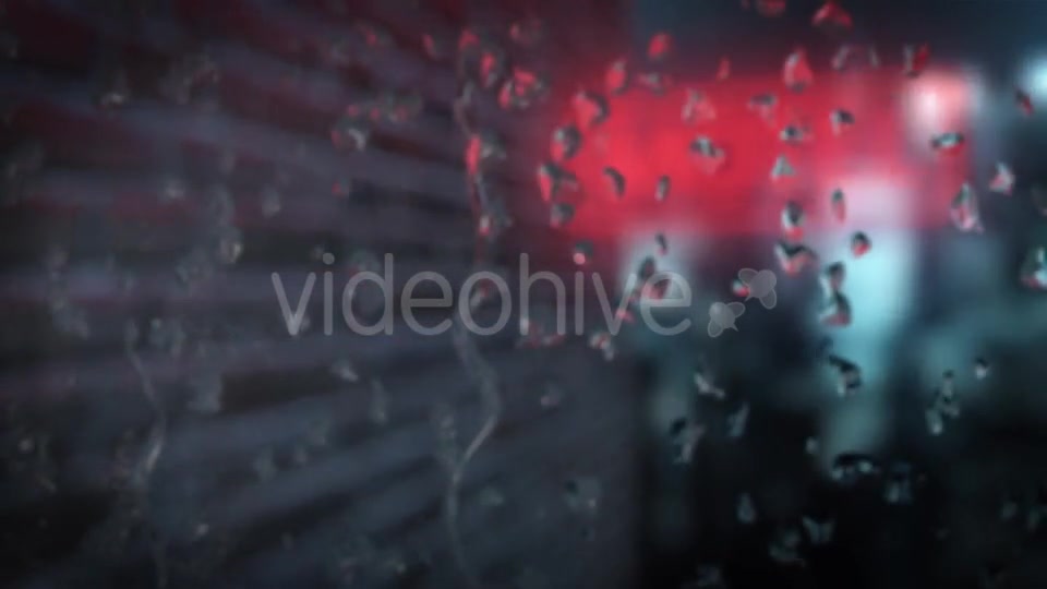 Neon Sign of the Motel Behind the Wet Glass with Drops Videohive 20014336 Motion Graphics Image 10