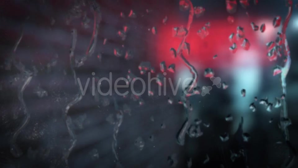 Neon Sign of the Motel Behind the Wet Glass with Drops Videohive 20014336 Motion Graphics Image 3