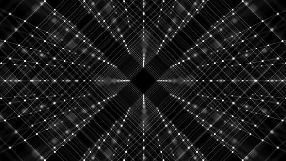 Network Of White Dots And Lines On Black Background - 18122426 Videohive Download