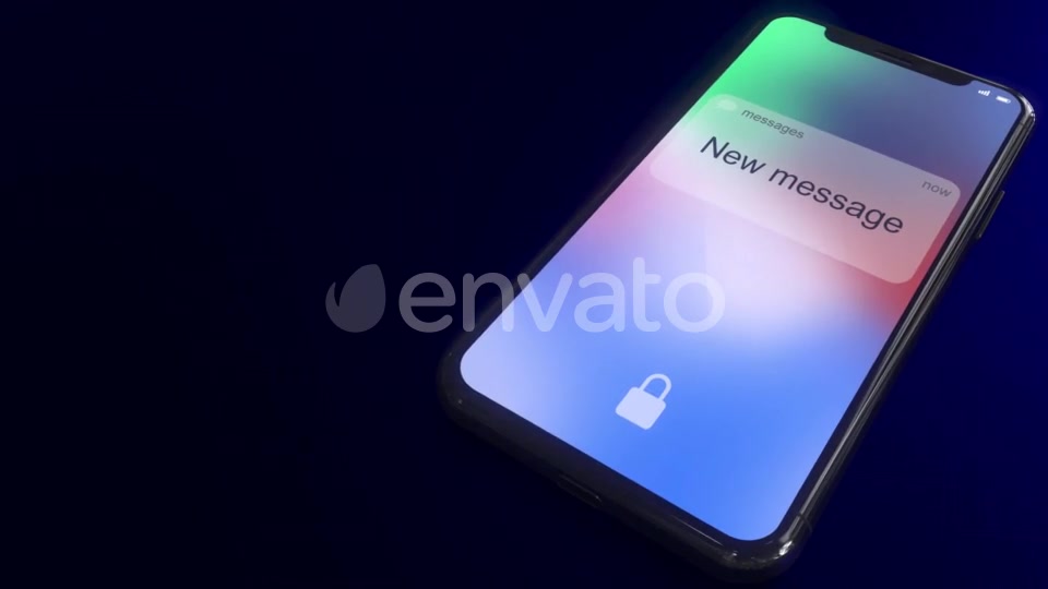 New Message Notification Pops Up on the Screen of a Smartphone Videohive 21861426 Motion Graphics Image 4