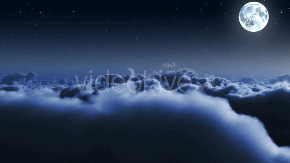 Night Flight Over Clouds with Stars and Moon Videohive 20002107 Motion Graphics Image 5