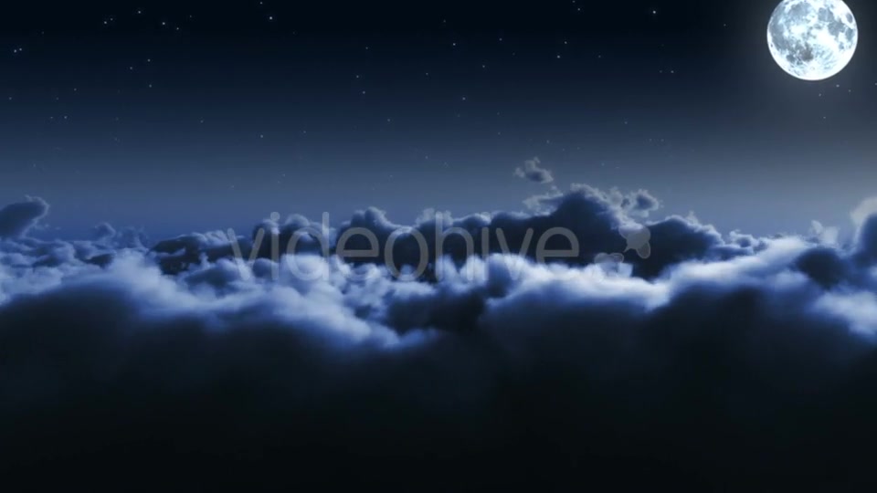 Night Flight Over Clouds with Stars and Moon Videohive 20002107 Motion Graphics Image 8