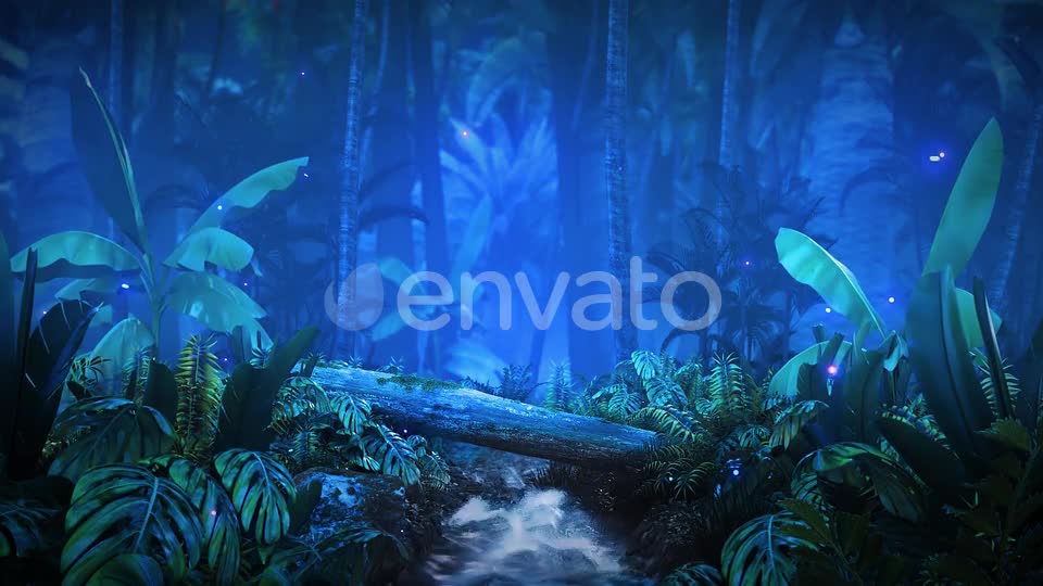 Night Jungle with Glowing Neon Videohive 23785183 Motion Graphics Image 1