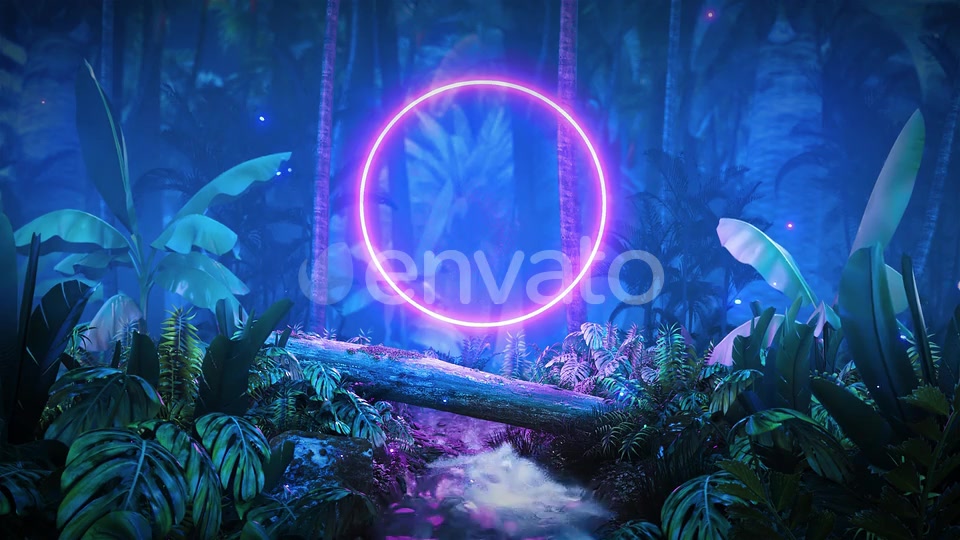 Night Jungle with Glowing Neon Videohive 23785183 Motion Graphics Image 3