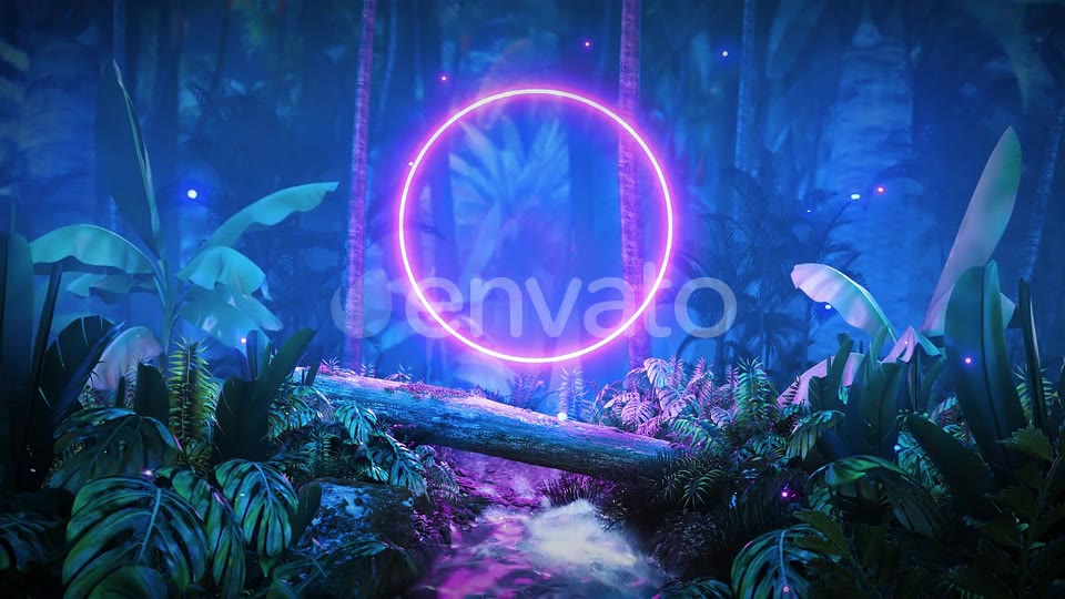 Night Jungle with Glowing Neon Videohive 23785183 Motion Graphics Image 6