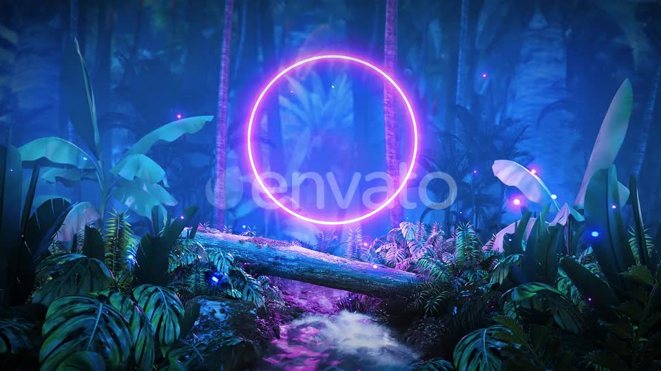 Night Jungle with Glowing Neon Videohive 23785183 Motion Graphics Image 7