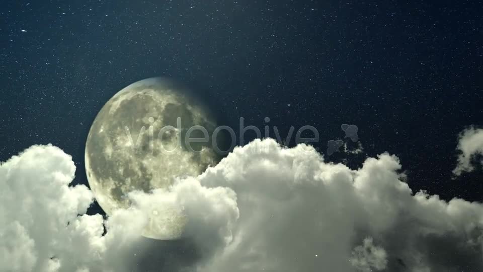 Night Sky Panorama Clouds And The Moon Videohive 8063225 Motion Graphics Image 1