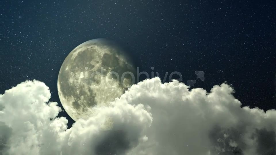 Night Sky Panorama Clouds And The Moon Videohive 8063225 Motion Graphics Image 2