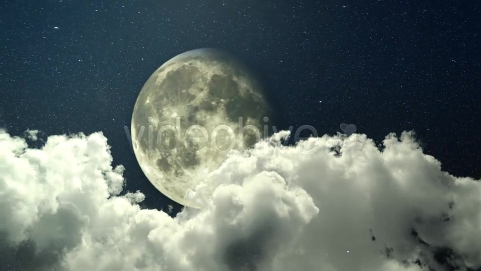 Night Sky Panorama Clouds And The Moon Videohive 8063225 Motion Graphics Image 4