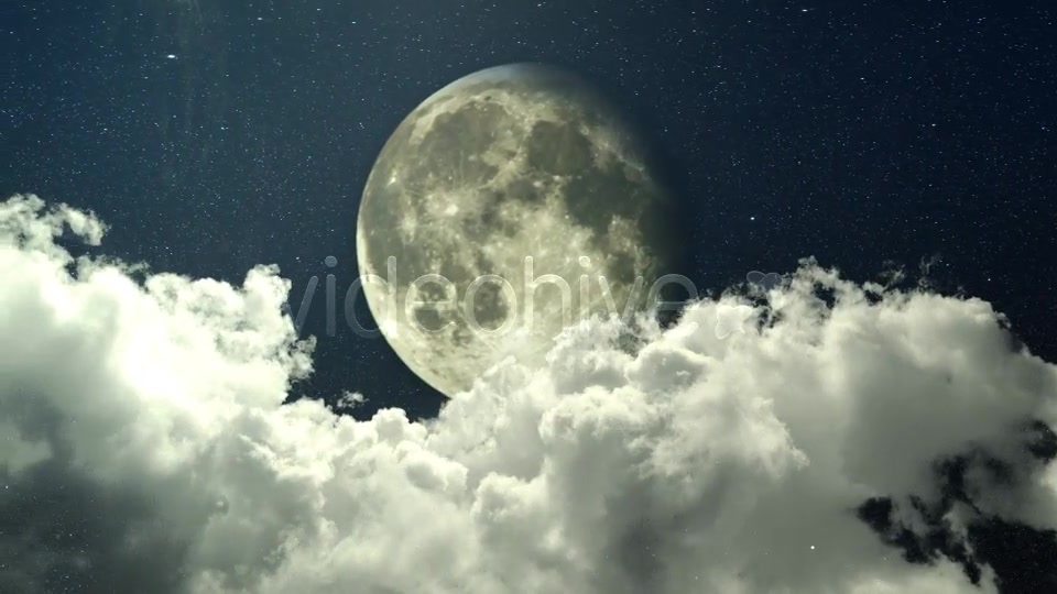 Night Sky Panorama Clouds And The Moon Videohive 8063225 Motion Graphics Image 6