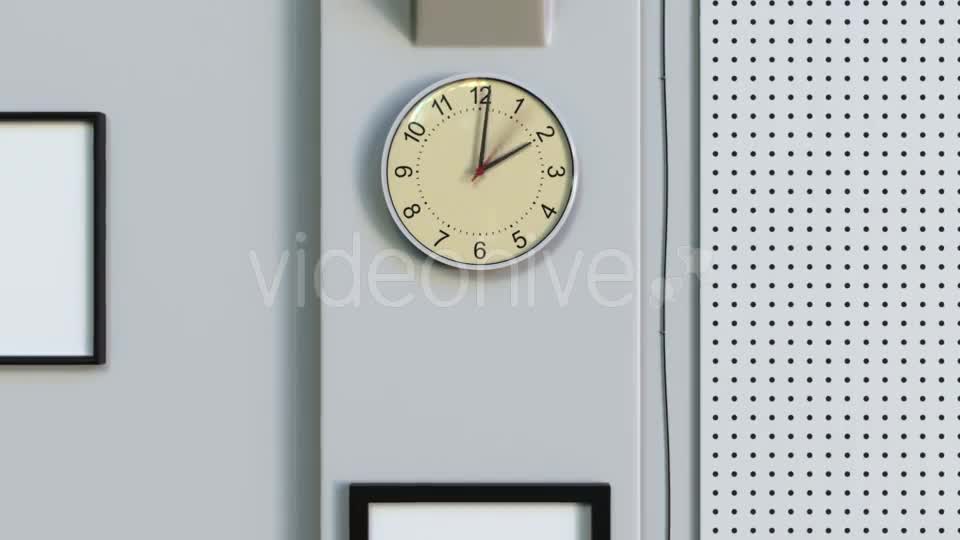 Office Clock Measuring Off One Hour Videohive 20608228 Motion Graphics Image 1