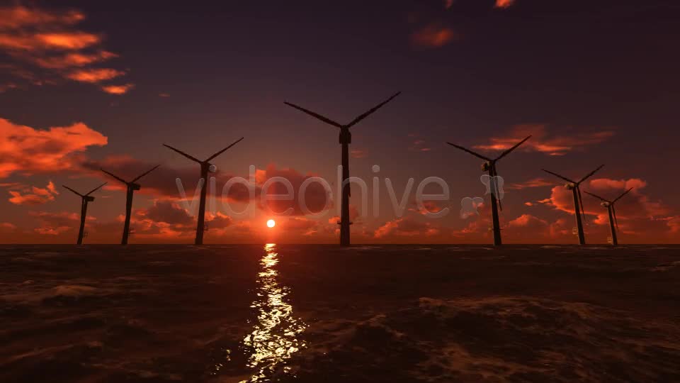 Offshore Wind Farm Sunset Videohive 6869711 Motion Graphics Image 1