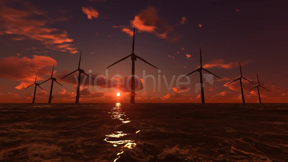 Offshore Wind Farm Sunset Videohive 6869711 Motion Graphics Image 10