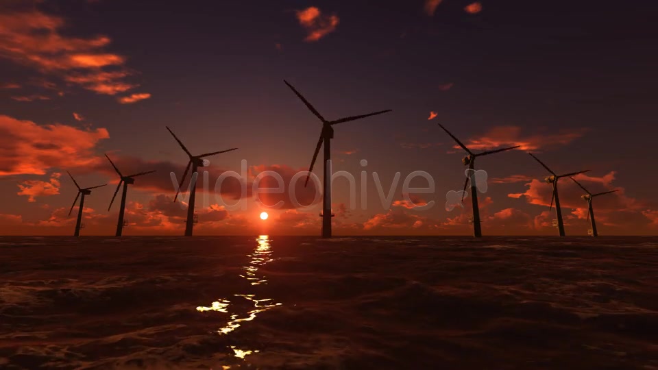 Offshore Wind Farm Sunset Videohive 6869711 Motion Graphics Image 4